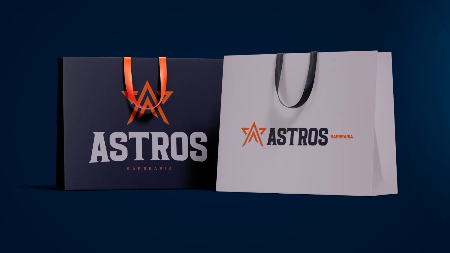 Capa do case Astros Barbearia, barbearia